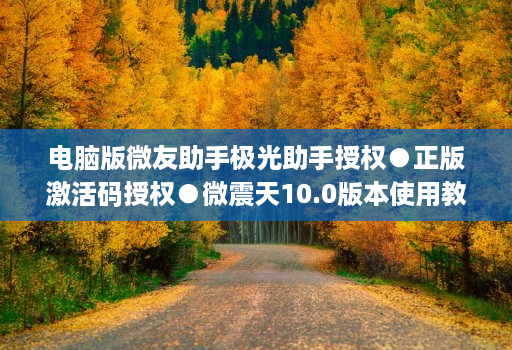 电脑版微友助手极光助手授权●正版激活码授权●微震天10.0版本使用教程